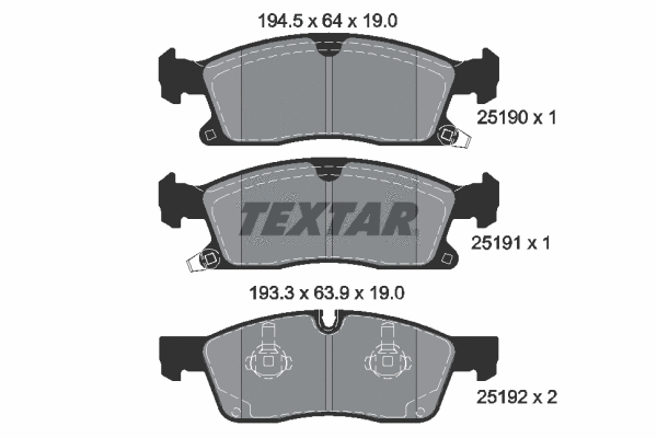 Brake Pad Set, disc brake (2519002)