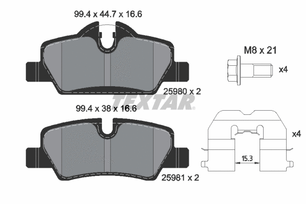 Brake Pad Set, disc brake (2598001)