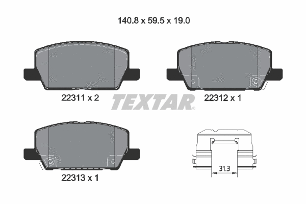 Brake Pad Set, disc brake (2231102)