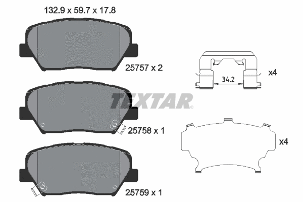 Brake Pad Set, disc brake (2575701)