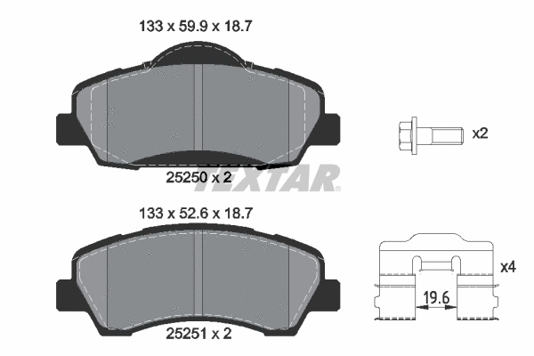 Brake Pad Set, disc brake (2525001)
