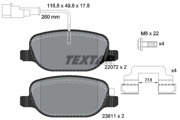 Brake Pad Set, disc brake (2207201)