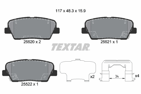 Brake Pad Set, disc brake (2552003)