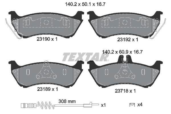 Brake Pad Set, disc brake (2319002)