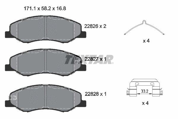 Brake Pad Set, disc brake (2282601)