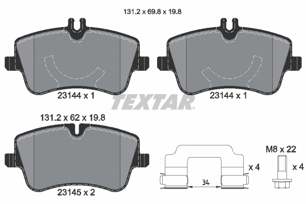 Brake Pad Set, disc brake (2314402)