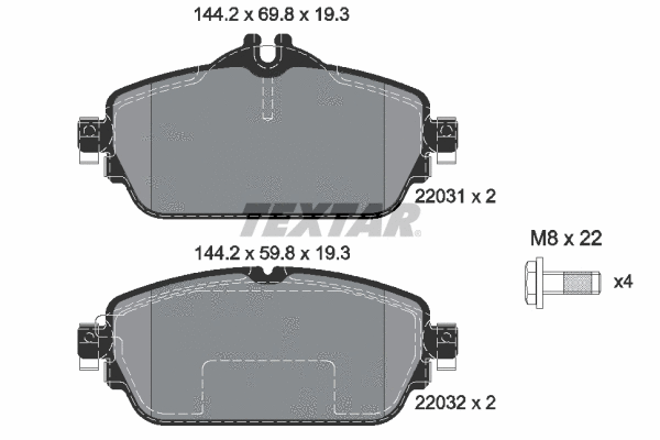 Brake Pad Set, disc brake (2203102)