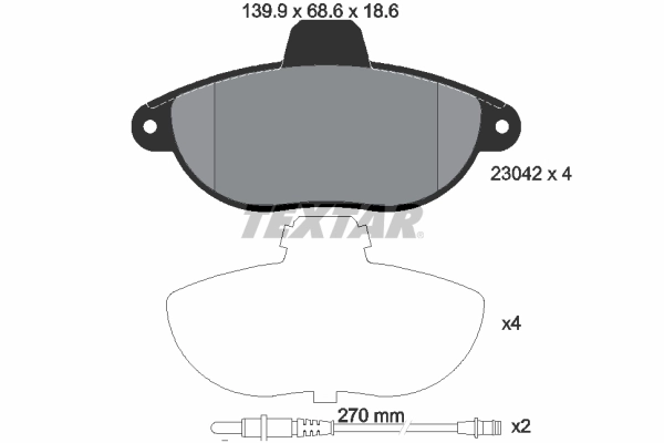 Brake Pad Set, disc brake (2304201)