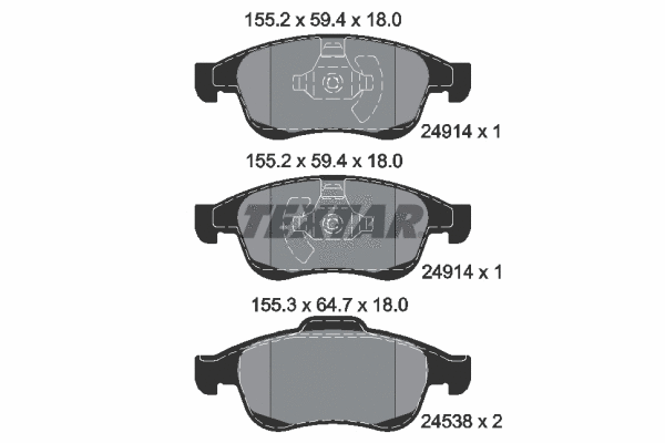 Brake Pad Set, disc brake (2491401)
