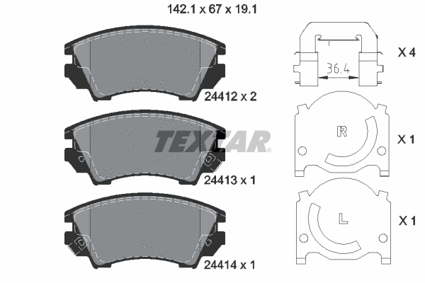 Brake Pad Set, disc brake (2441201)