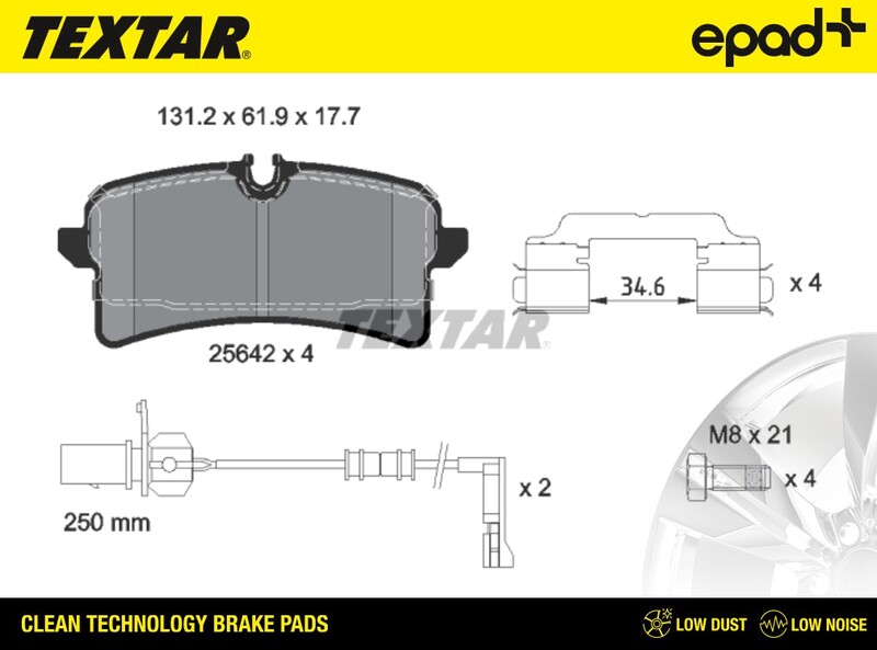 Brake Pad Set, disc brake (2564201CP)