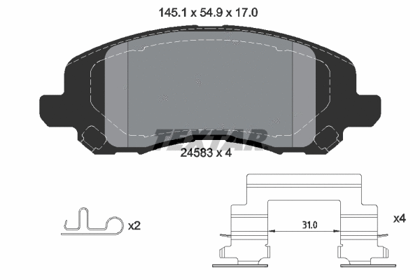 Brake Pad Set, disc brake (2458301)
