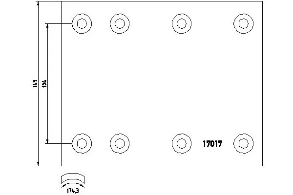 Brake Lining Kit, drum brake (1701703)