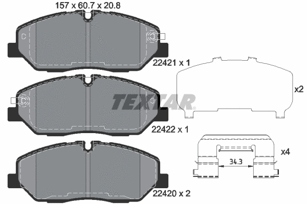 Brake Pad Set, disc brake (2242101)