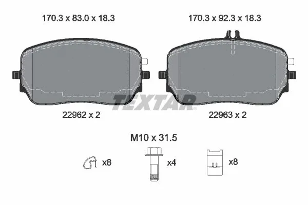 Brake Pad Set, disc brake (2296201)