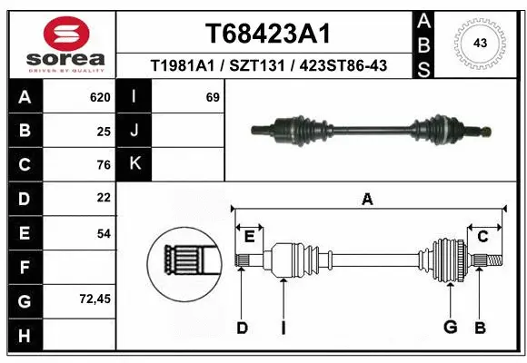Drive Shaft (T68423A1)