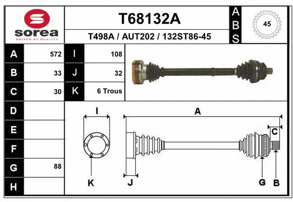 Drive Shaft (T68132A)