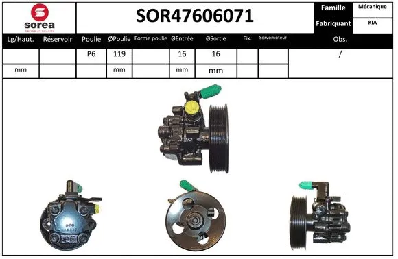 Hydraulic Pump, steering (SOR47606071)