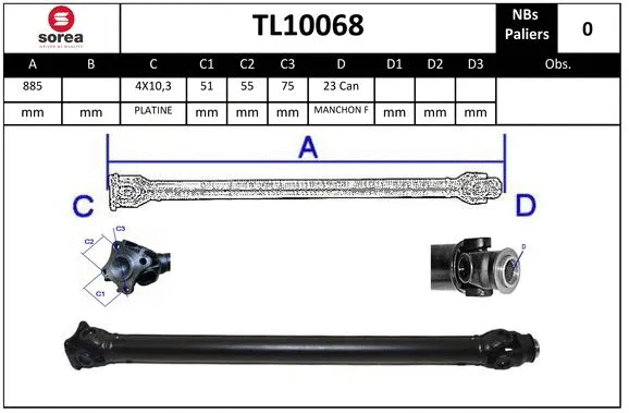 Propshaft, axle drive (TL10068)