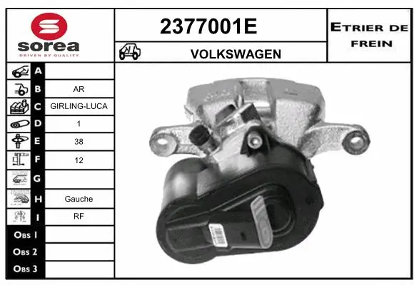 Brake Caliper (2377001E)