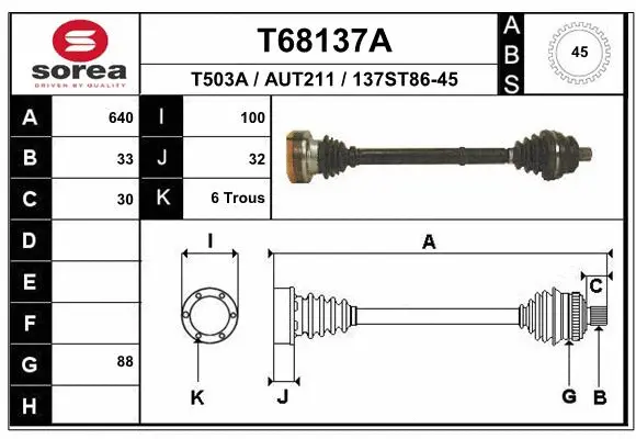 Drive Shaft (T68137A)