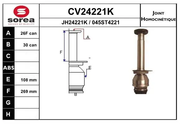 Joint Kit, drive shaft (CV24221K)
