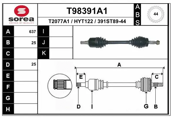 Drive Shaft (T98391A1)