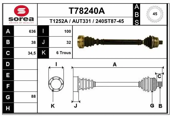 Drive Shaft (T78240A)