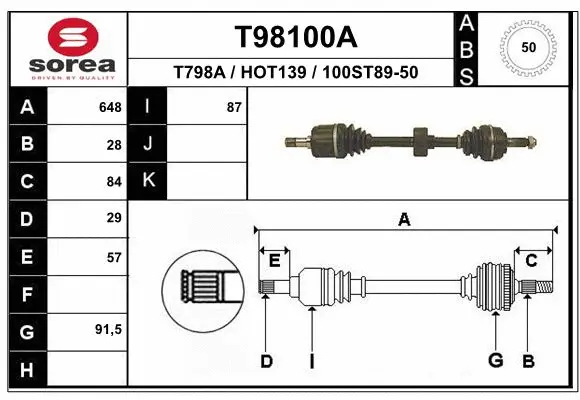 Drive Shaft (T98100A)