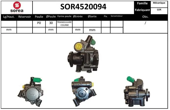 Hydraulic Pump, steering (SOR4520094)