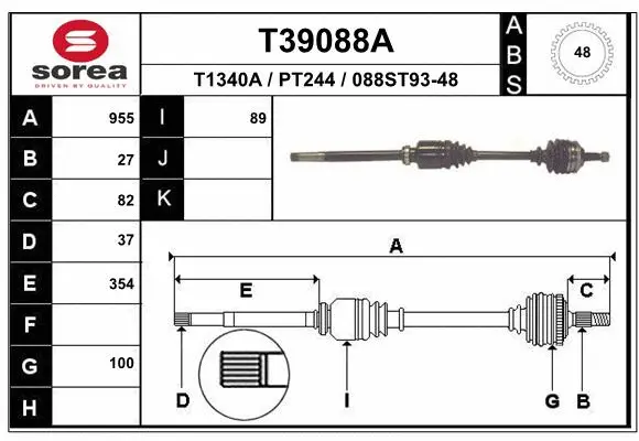 Drive Shaft (T39088A)