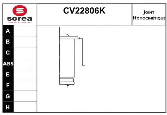 Joint Kit, drive shaft (CV22806K)