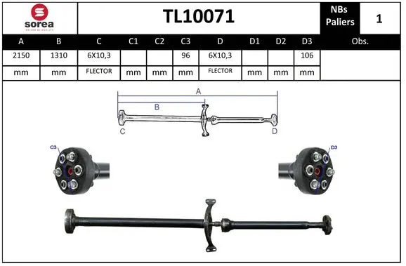 Propshaft, axle drive (TL10071)
