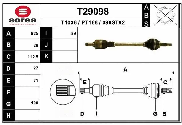 Drive Shaft (T29098)