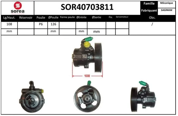 Hydraulic Pump, steering (SOR40703811)