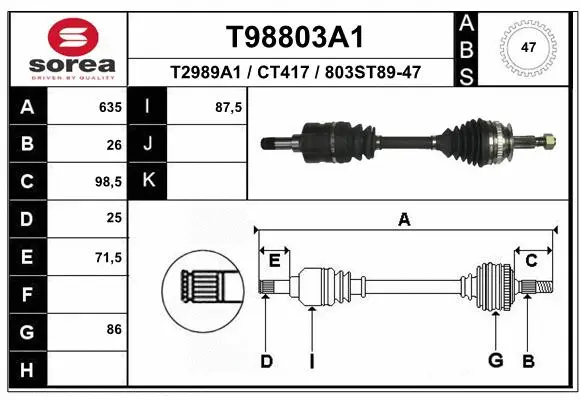 Drive Shaft (T98803A1)