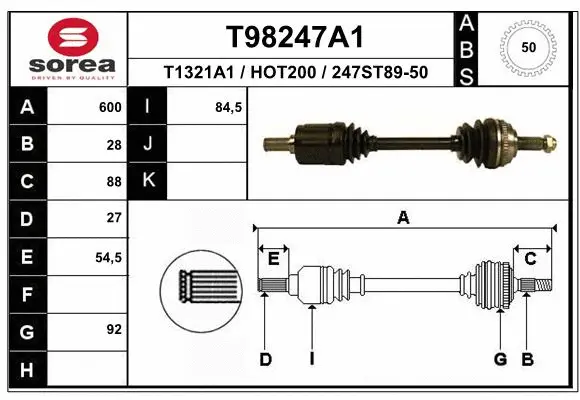 Drive Shaft (T98247A1)