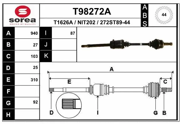 Drive Shaft (T98272A)