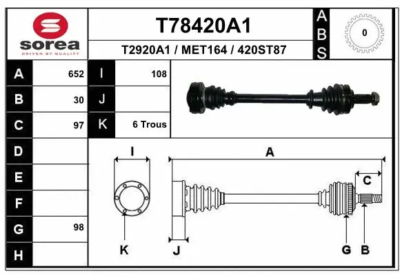 Drive Shaft (T78420A1)