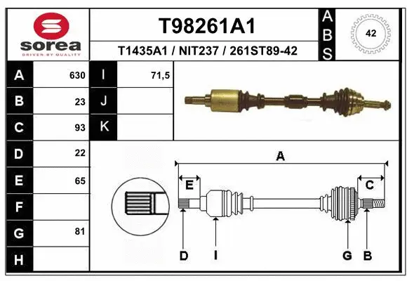Drive Shaft (T98261A1)