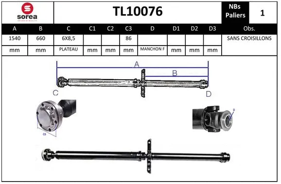 Propshaft, axle drive (TL10076)