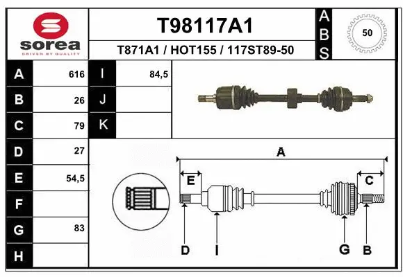 Drive Shaft (T98117A1)