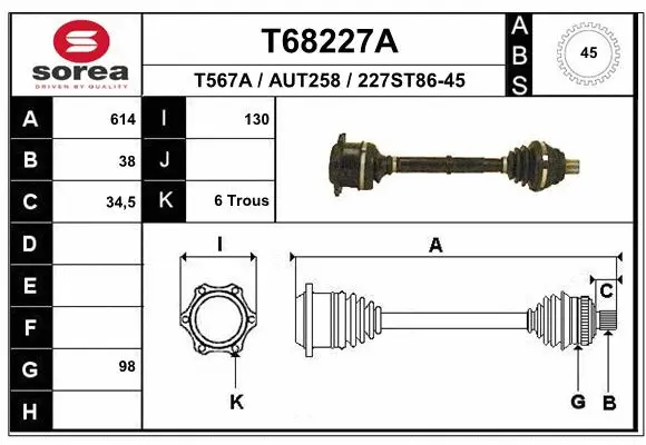 Drive Shaft (T68227A)