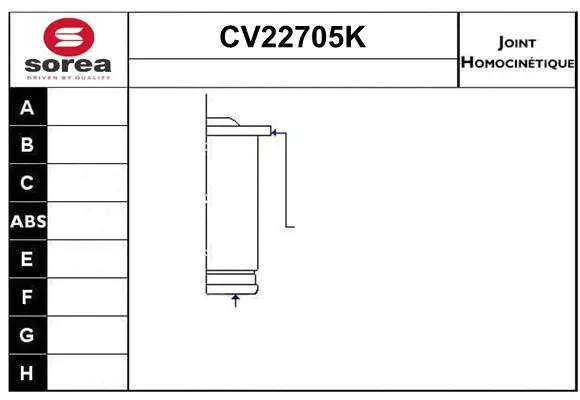 Joint Kit, drive shaft (CV22705K)