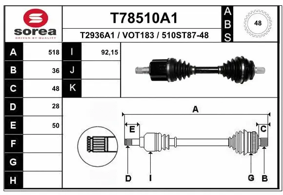 Drive Shaft (T78510A1)