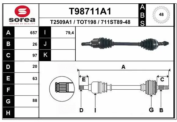 Drive Shaft (T98711A1)