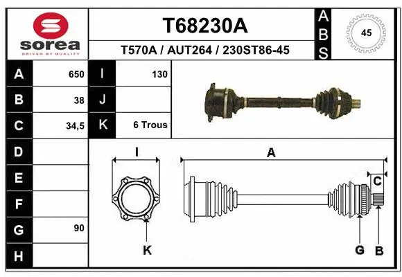 Drive Shaft (T68230A)