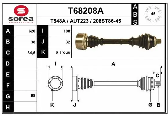 Drive Shaft (T68208A)