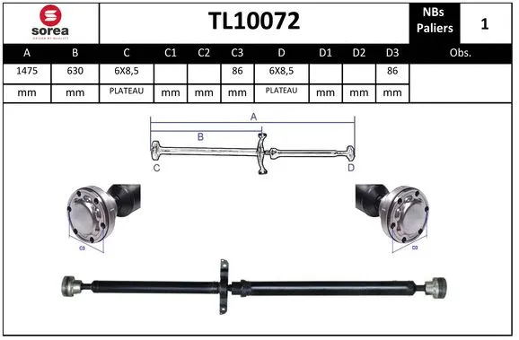Propshaft, axle drive (TL10072)