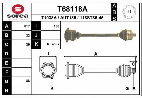 Drive Shaft (T68118A)
